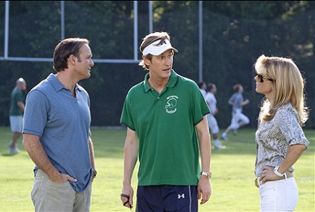 The Blind Side 2 - From left, Tim McGraw as Sean Tuohy, Ray McKinnon as Coach Cotton, and Sandra Bullock as Leigh Anne Tuohy